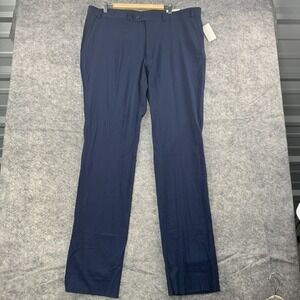 Perry Ellis Portfolio Dress Pants Mens Size 43 Blue Career Office Unhemmed NEW